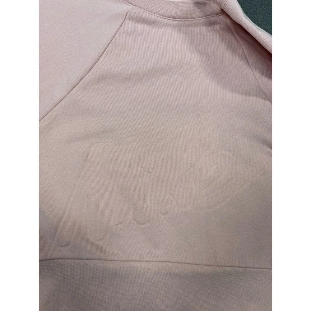 Nike Dri-FIT Womens Medium Pink Embossed Logo Cropped Sweatshirt Pullover